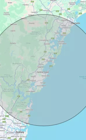 Map of free crate delivery zone