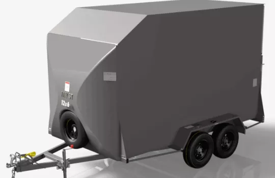 Large enclosed dual axle furniture removal trailer