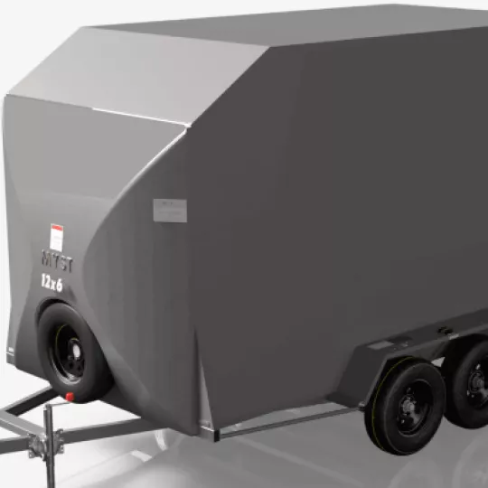 Large enclosed dual axle furniture removal trailer