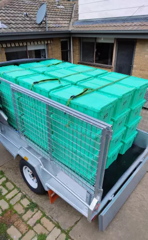 Trailer 5x8 loaded 36 boxes