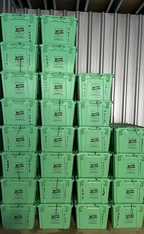 Crates in self storage